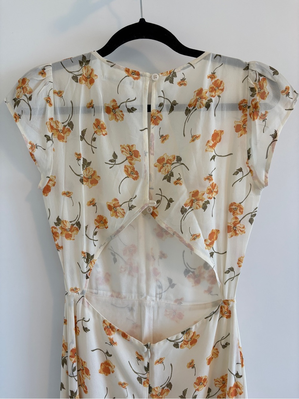 Reformation Cream Dress with Orange Floral Print - Picture 4 of 4